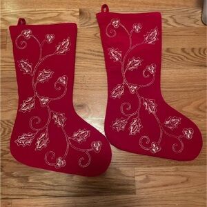 Elegant Red Velvet Holiday Stockings